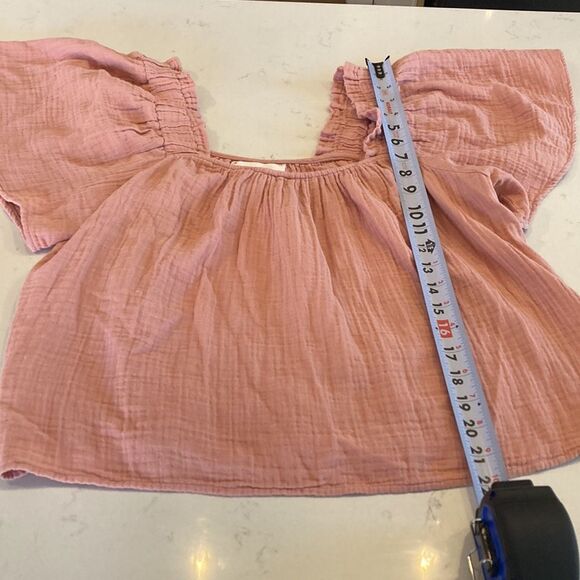 Xirena Lou Top Ballet core Pale Pink 100% Cotton Gauze Soft Girl Boxy Top Size S - Picture 7 of 7